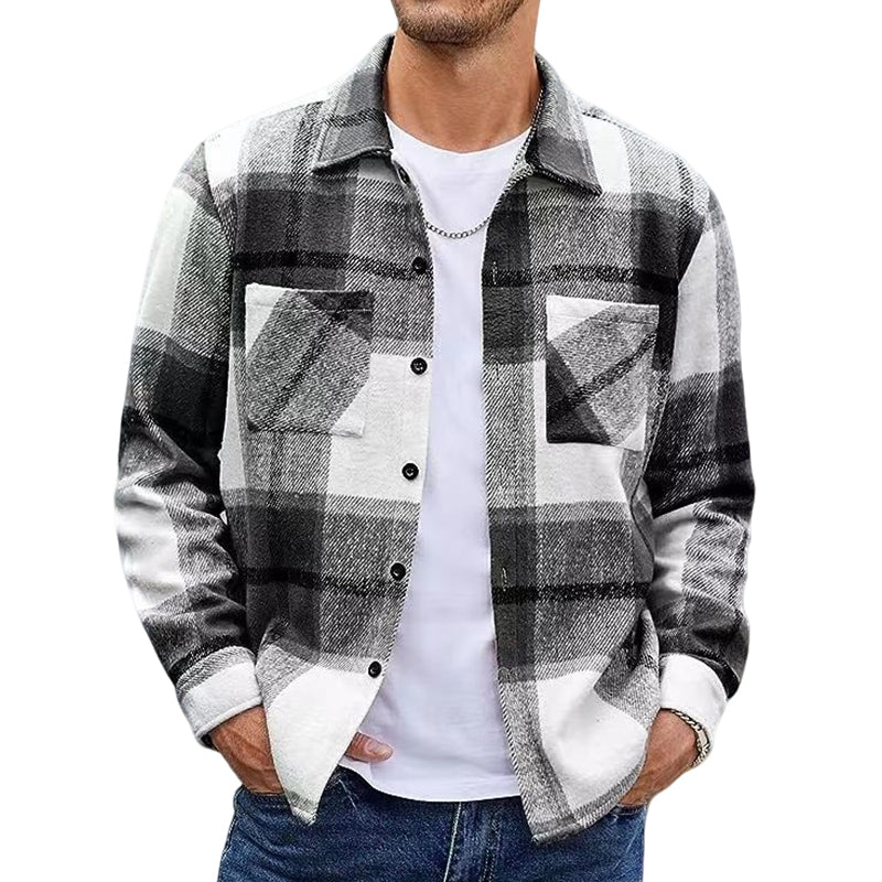 🧥 Men's Casual Flannel Plaid Shirt Jacket | Cosy Layering Essential – Versatile Style for Autumn Days ✨