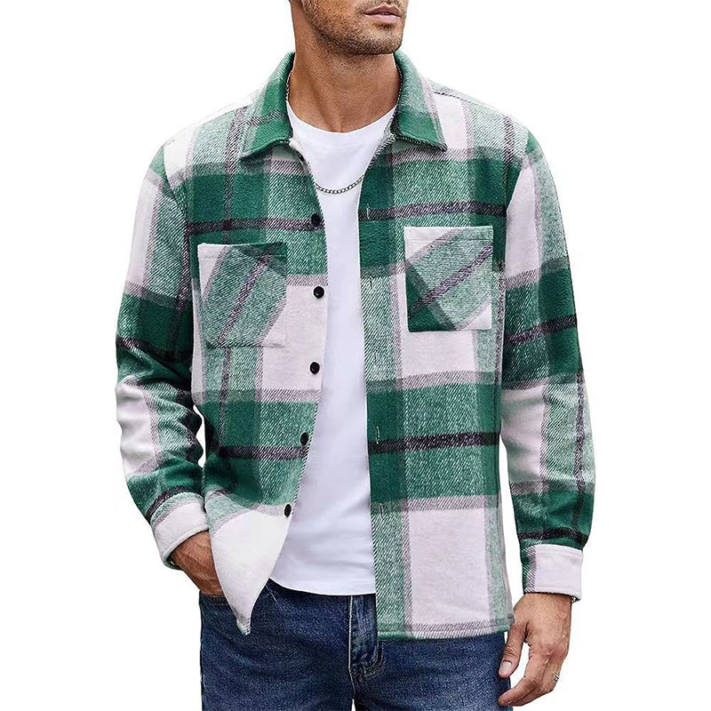 🧥 Men's Casual Flannel Plaid Shirt Jacket | Cosy Layering Essential – Versatile Style for Autumn Days ✨