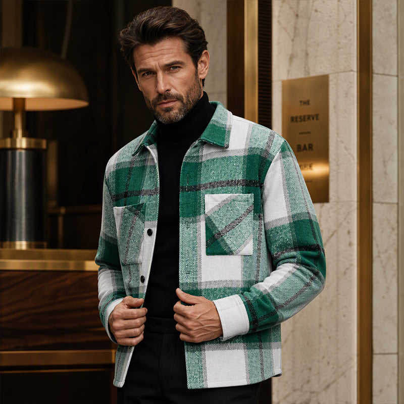 🧥 Men's Casual Flannel Plaid Shirt Jacket | Cosy Layering Essential – Versatile Style for Autumn Days ✨