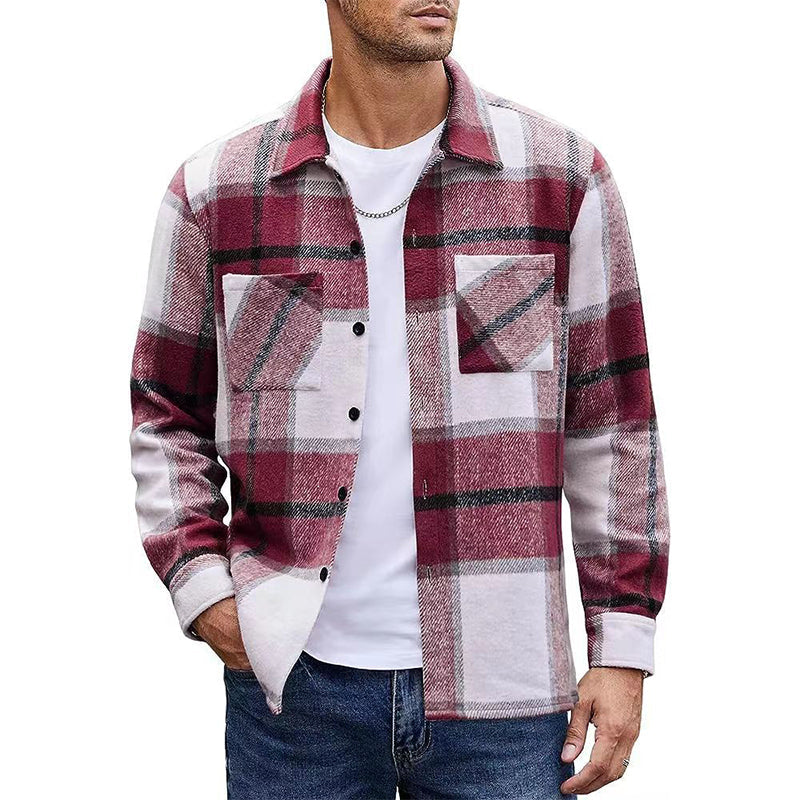 🧥 Men's Casual Flannel Plaid Shirt Jacket | Cosy Layering Essential – Versatile Style for Autumn Days ✨