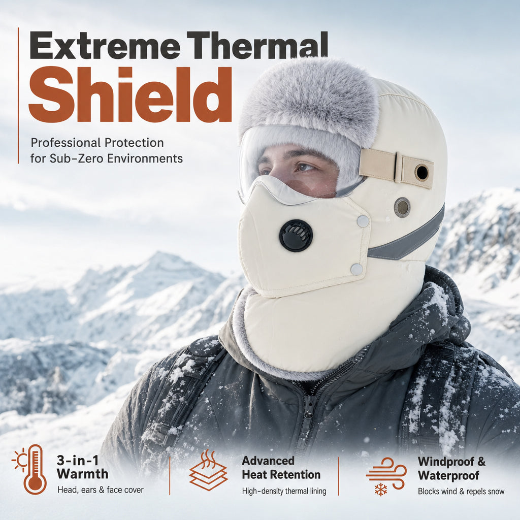 🌨️🧣 Windproof Thermal Trapper Hat | Built-in Face Mask – Full Warmth for Extreme Cold ✨