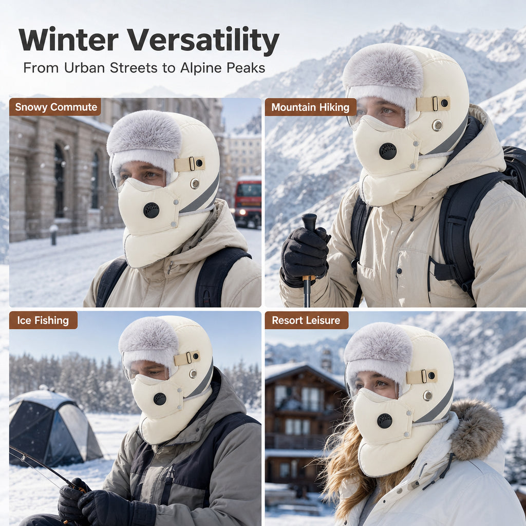 🌨️🧣 Windproof Thermal Trapper Hat | Built-in Face Mask – Full Warmth for Extreme Cold ✨