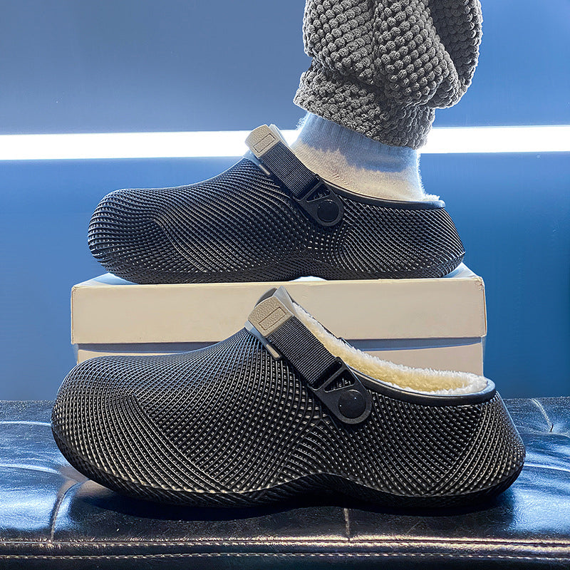 🧸 Men's Plush-Lined Winter Slippers | Warm & Cozy – Soft Comfort for Home Days ✨