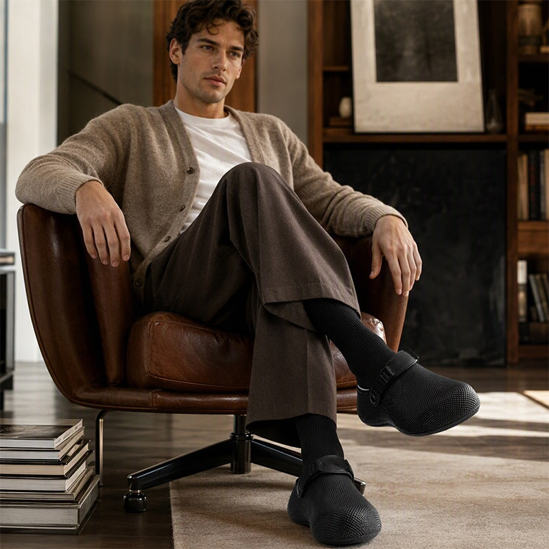 🧸 Men's Plush-Lined Winter Slippers | Warm & Cozy – Soft Comfort for Home Days ✨