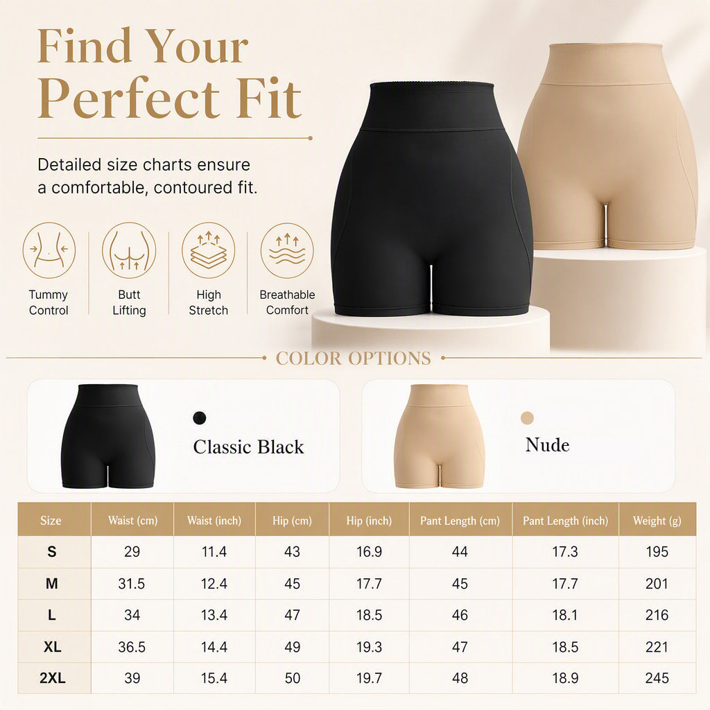 💖🌺 Women's High-Waist Padded Shapewear Shorts | Tummy Control & Butt Lift – Smooth Shape for Every Outfit ✨