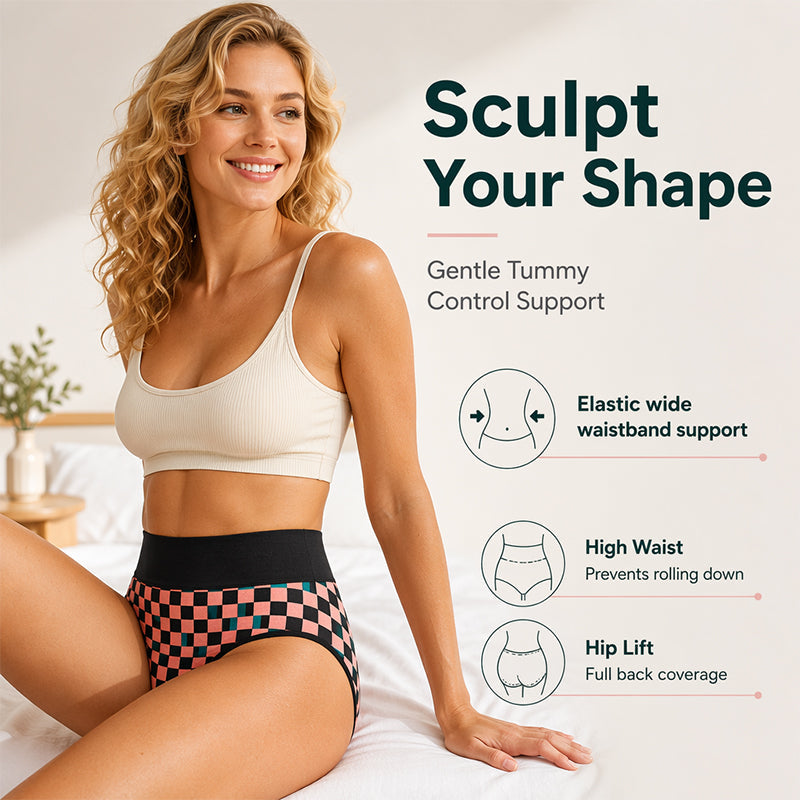 🌺🩲 Women's Soft High-Waisted Stretch Panties | Comfy Fit & Smooth Waist – All-Day Wear ✨