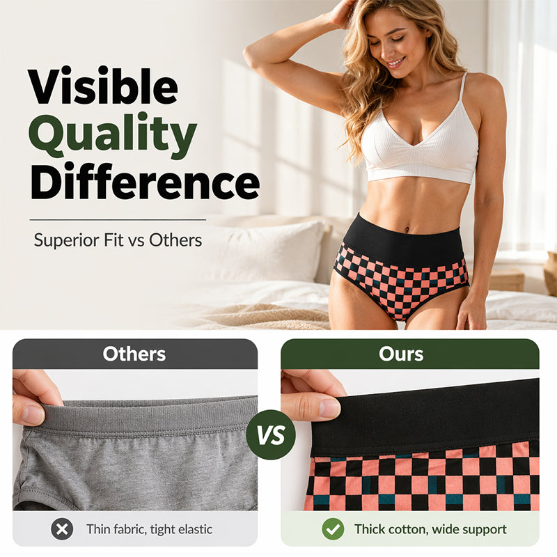 🌺🩲 Women's Soft High-Waisted Stretch Panties | Comfy Fit & Smooth Waist – All-Day Wear ✨