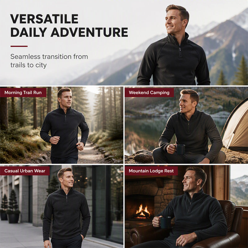 🔥 Men's Polar Fleece Stand Collar Sweatshirt | Wind-Blocking Warmth – Soft, Cozy & Layer-Ready ✨