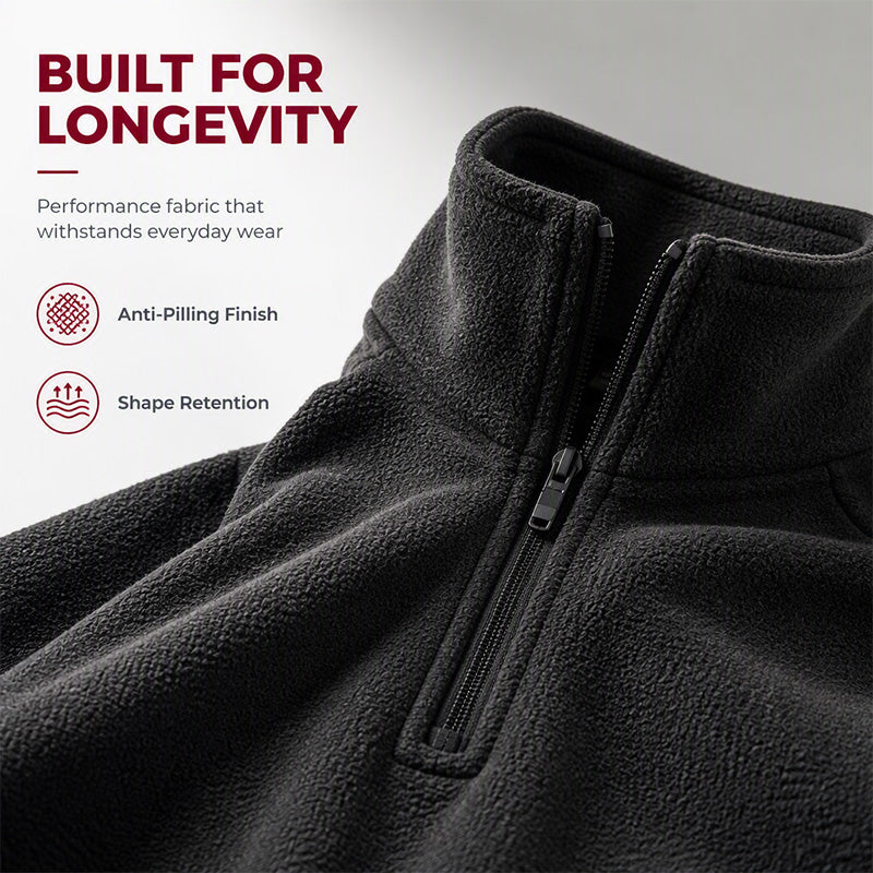 🔥 Men's Polar Fleece Stand Collar Sweatshirt | Wind-Blocking Warmth – Soft, Cozy & Layer-Ready ✨