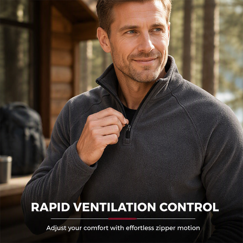 🔥 Men's Polar Fleece Stand Collar Sweatshirt | Wind-Blocking Warmth – Soft, Cozy & Layer-Ready ✨