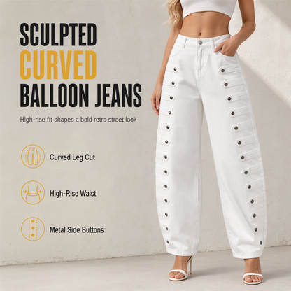 👖 Women's Retro High Waisted Curved Leg Jeans | Vintage Vibe, Figure-Flattering – Effortless Chic for Everyday ✨