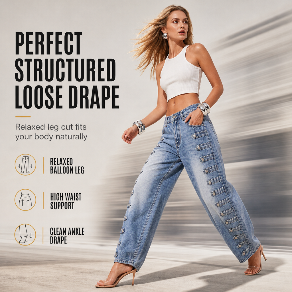 👖 Women's Retro High Waisted Curved Leg Jeans | Vintage Vibe, Figure-Flattering – Effortless Chic for Everyday ✨
