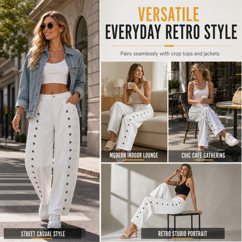 👖 Women's Retro High Waisted Curved Leg Jeans | Vintage Vibe, Figure-Flattering – Effortless Chic for Everyday ✨