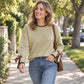 🎀 Women's Crewneck Sweater with Leopard Bow Cuffs | Playful Detail, Cozy Fit – Chic Everyday Knit ✨