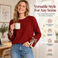🎀 Women's Crewneck Sweater with Leopard Bow Cuffs | Playful Detail, Cozy Fit – Chic Everyday Knit ✨