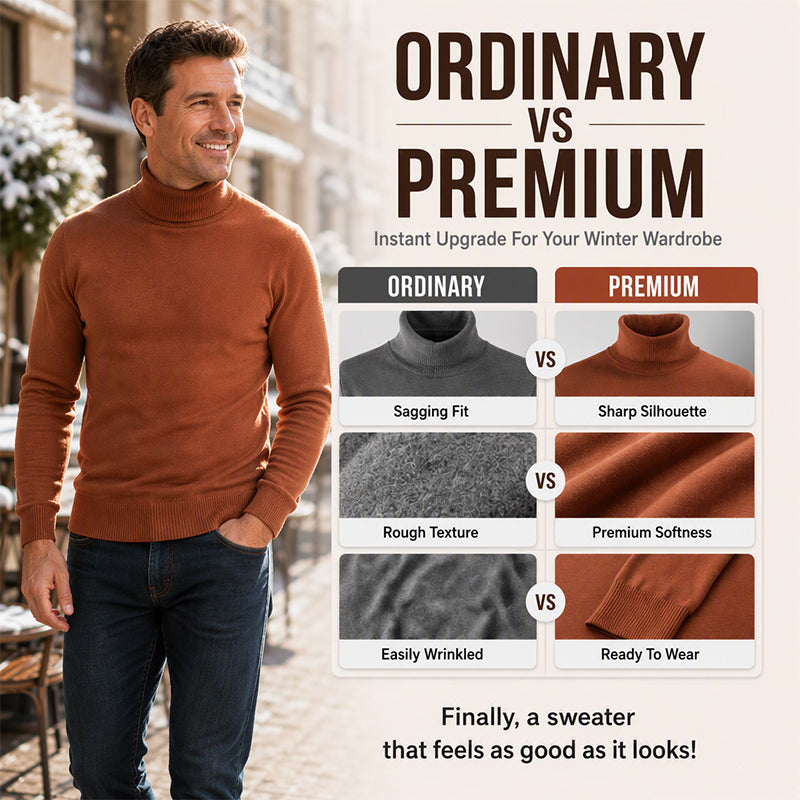 ❄️🌬️ Men's Classic Slim Fit Turtleneck | Sharp Silhouette, Cozy Warmth – Effortless Layering Essential ✨