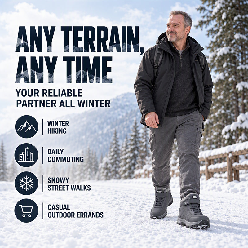 ❄️ Men's Winter Plush-Lined Snow Boots | Thick Warmth, All-Day Comfort – Stay Dry & Cozy in Cold Weather ✨