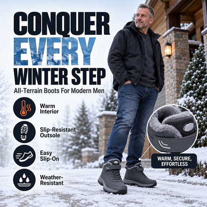 ❄️ Men's Winter Plush-Lined Snow Boots | Thick Warmth, All-Day Comfort – Stay Dry & Cozy in Cold Weather ✨