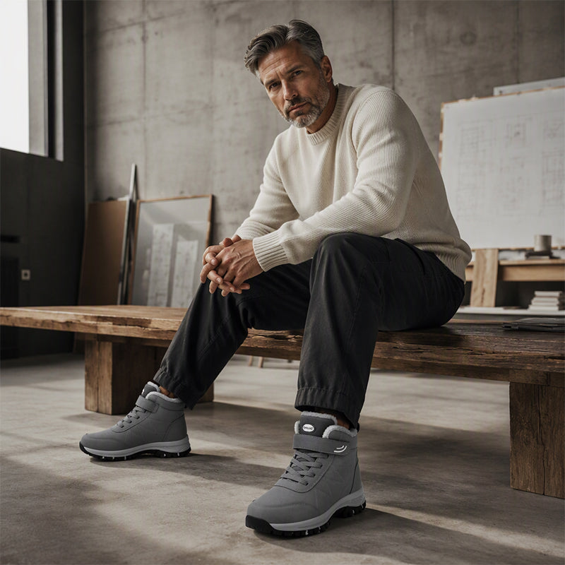 ❄️ Men's Winter Plush-Lined Snow Boots | Thick Warmth, All-Day Comfort – Stay Dry & Cozy in Cold Weather ✨