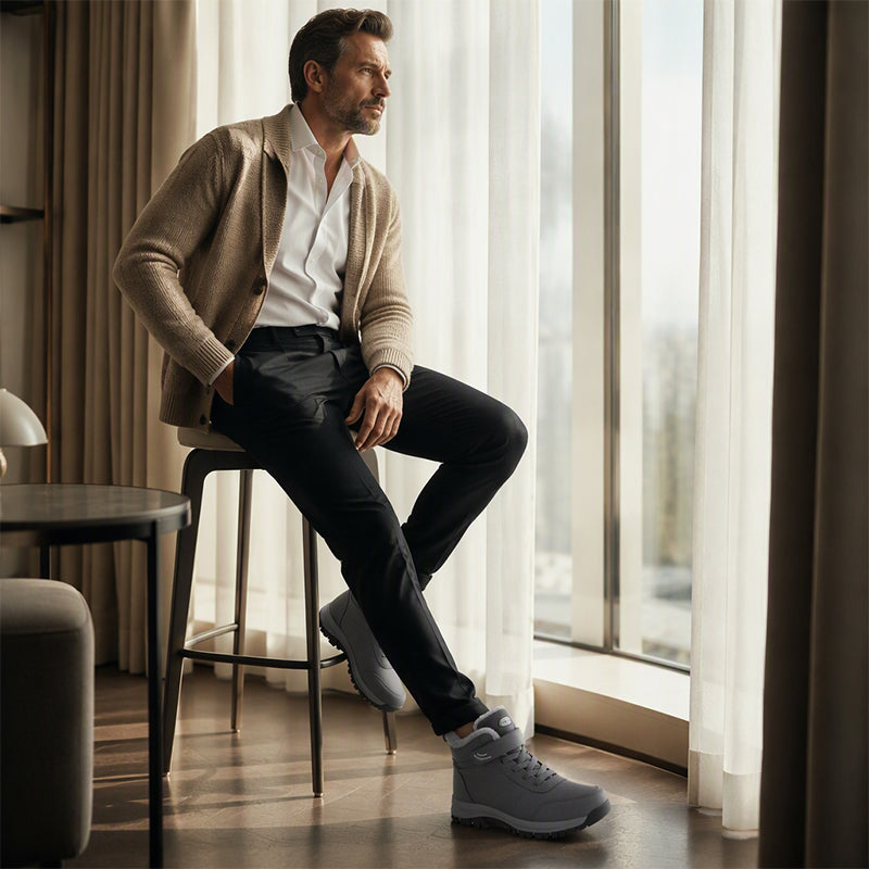 ❄️ Men's Winter Plush-Lined Snow Boots | Thick Warmth, All-Day Comfort – Stay Dry & Cozy in Cold Weather ✨