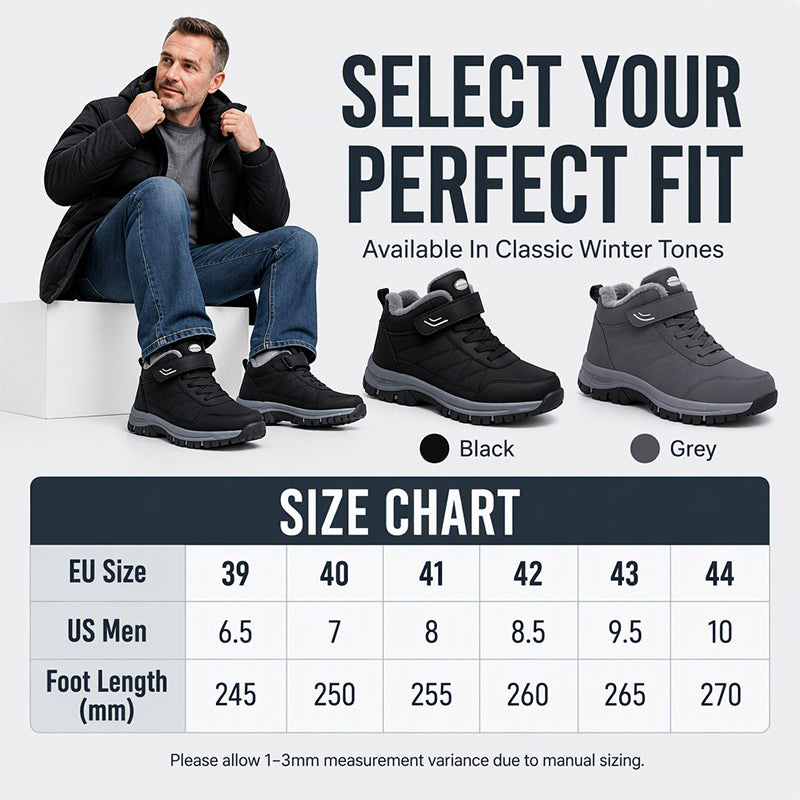 ❄️ Men's Winter Plush-Lined Snow Boots | Thick Warmth, All-Day Comfort – Stay Dry & Cozy in Cold Weather ✨