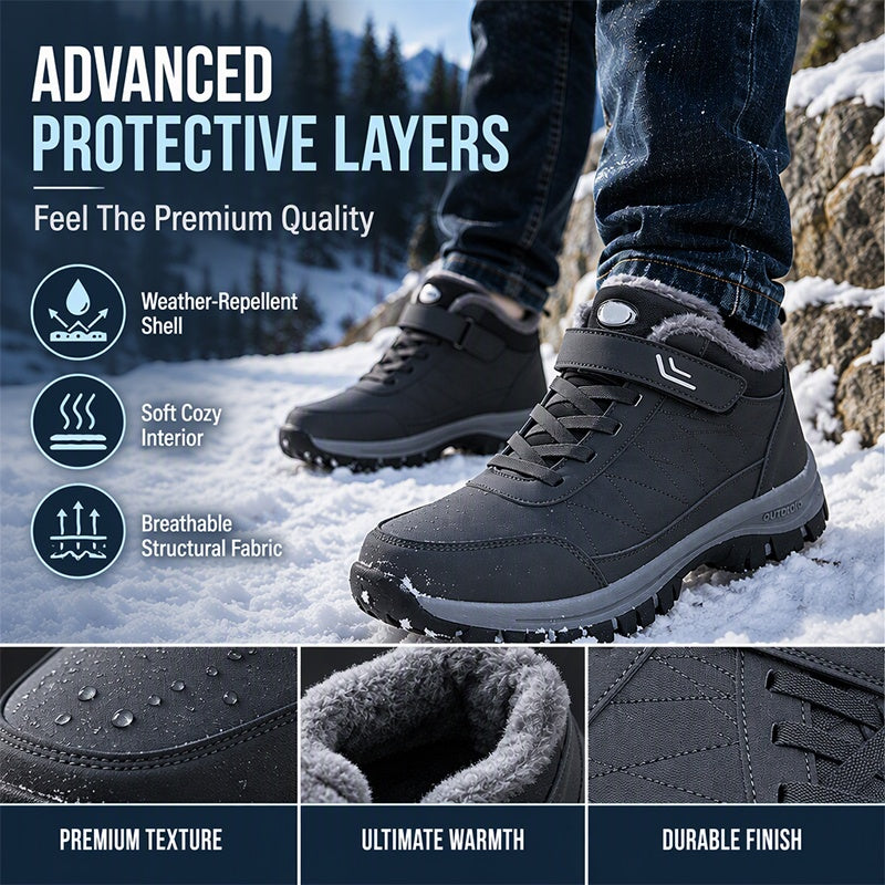 ❄️ Men's Winter Plush-Lined Snow Boots | Thick Warmth, All-Day Comfort – Stay Dry & Cozy in Cold Weather ✨