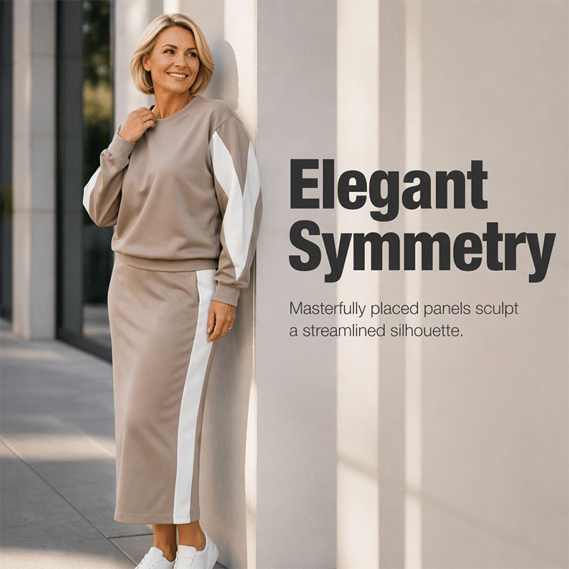 👗 Women's Knit Two-Piece Sweatshirt & Midi Skirt Set | Cozy & Coordinated – Effortless Chic for Everyday ✨