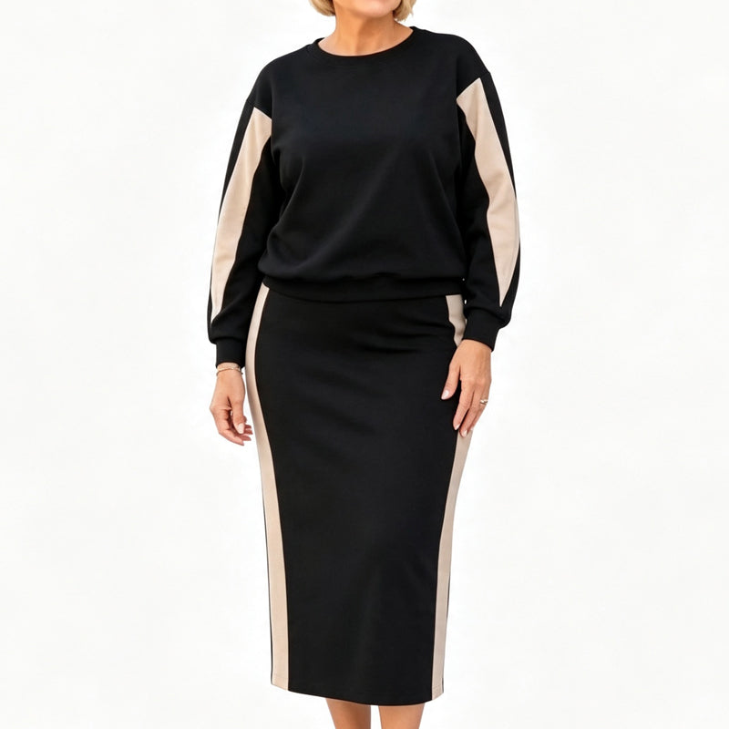 👗 Women's Knit Two-Piece Sweatshirt & Midi Skirt Set | Cozy & Coordinated – Effortless Chic for Everyday ✨