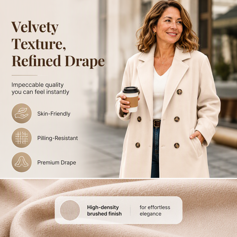 🌨️🧥 Women's Double Breasted Wool Blend Coat | Tailored Elegance, Cozy Warmth – Timeless Layer for Cold Days ✨