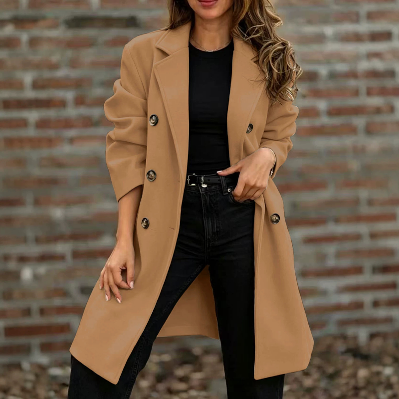 🌨️🧥 Women's Double Breasted Wool Blend Coat | Tailored Elegance, Cozy Warmth – Timeless Layer for Cold Days ✨