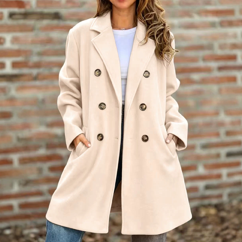🌨️🧥 Women's Double Breasted Wool Blend Coat | Tailored Elegance, Cozy Warmth – Timeless Layer for Cold Days ✨