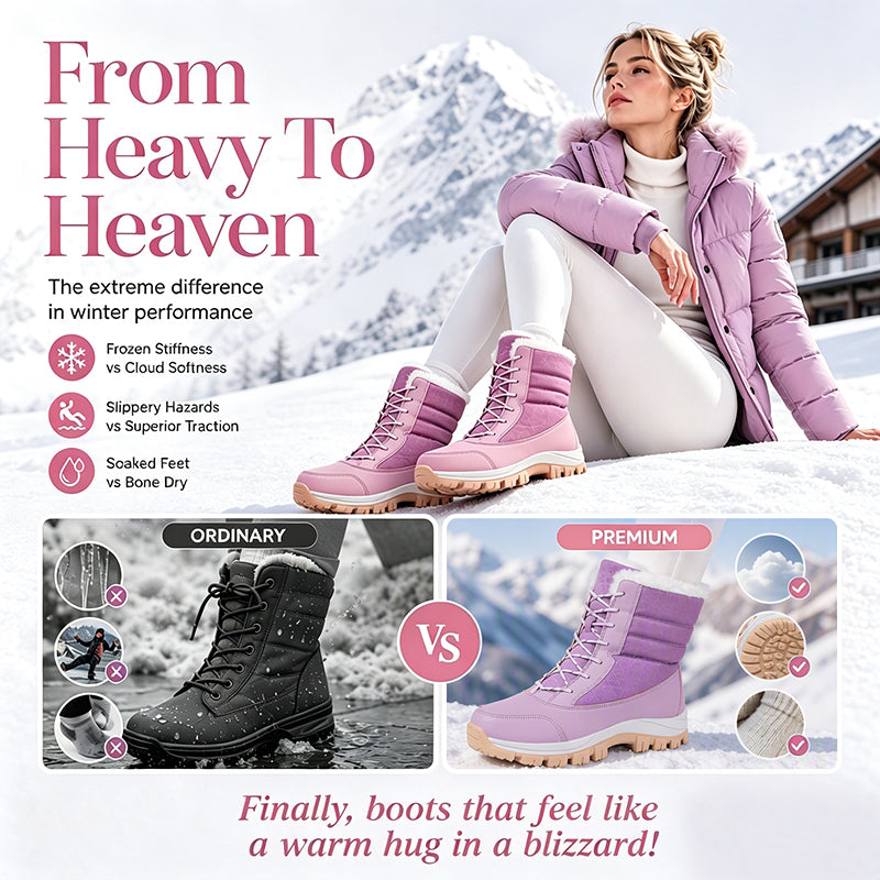 ❄️🥾 Women's Waterproof Plush-Lined Snow Boots | Dry & Toasty – Cozy Mid-Calf Warmth for Winter Days ✨