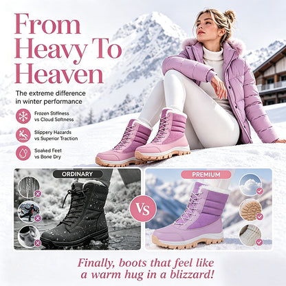 ❄️🥾 Women's Waterproof Plush-Lined Snow Boots | Dry & Toasty – Cozy Mid-Calf Warmth for Winter Days ✨