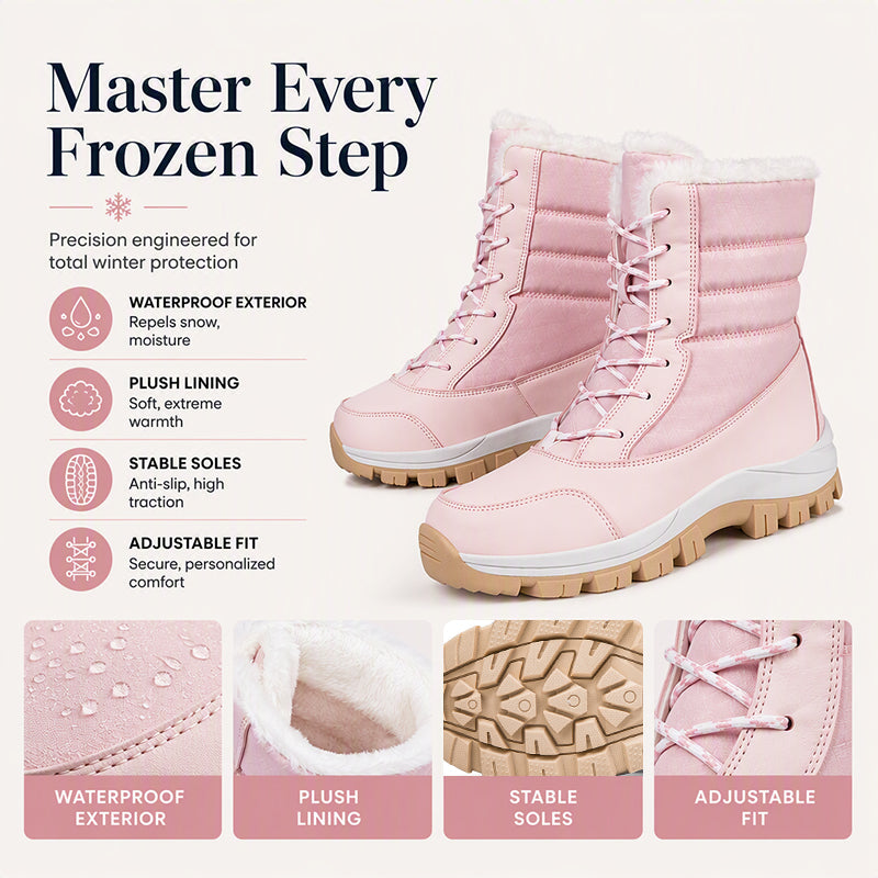 ❄️🥾 Women's Waterproof Plush-Lined Snow Boots | Dry & Toasty – Cozy Mid-Calf Warmth for Winter Days ✨