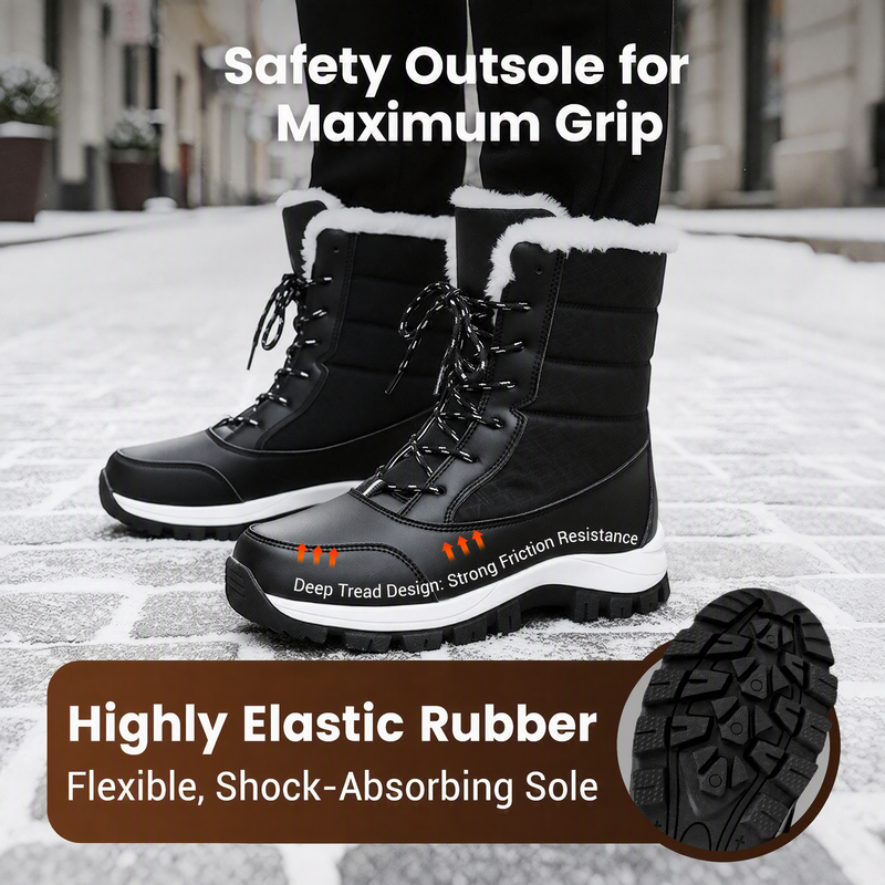 ❄️🥾 Women's Waterproof Plush-Lined Snow Boots | Dry & Toasty – Cozy Mid-Calf Warmth for Winter Days ✨