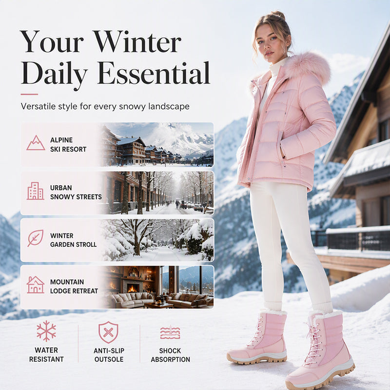 ❄️🥾 Women's Waterproof Plush-Lined Snow Boots | Dry & Toasty – Cozy Mid-Calf Warmth for Winter Days ✨