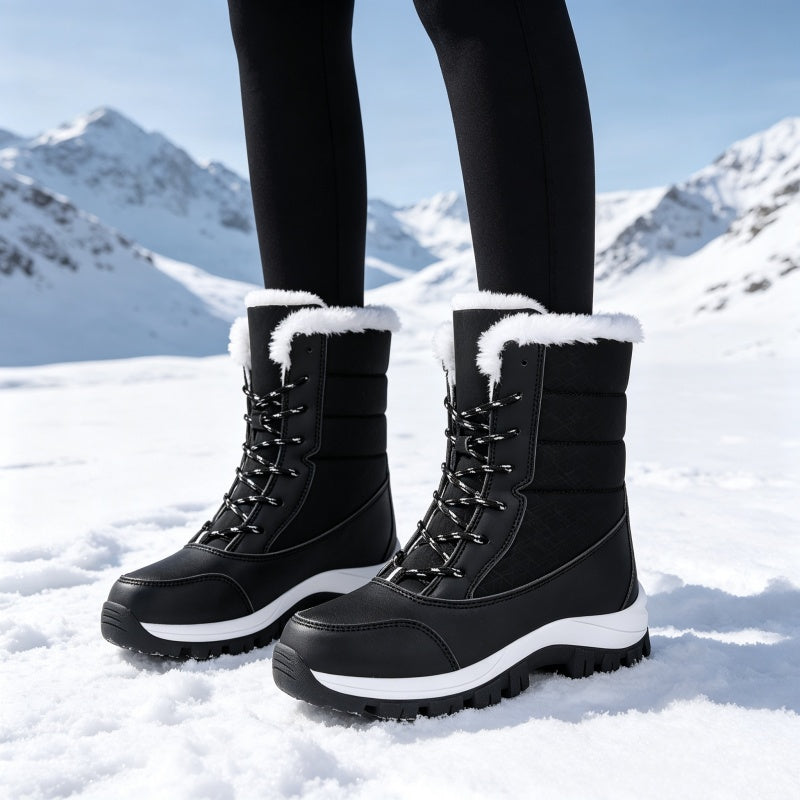 ❄️🥾 Women's Waterproof Plush-Lined Snow Boots | Dry & Toasty – Cozy Mid-Calf Warmth for Winter Days ✨