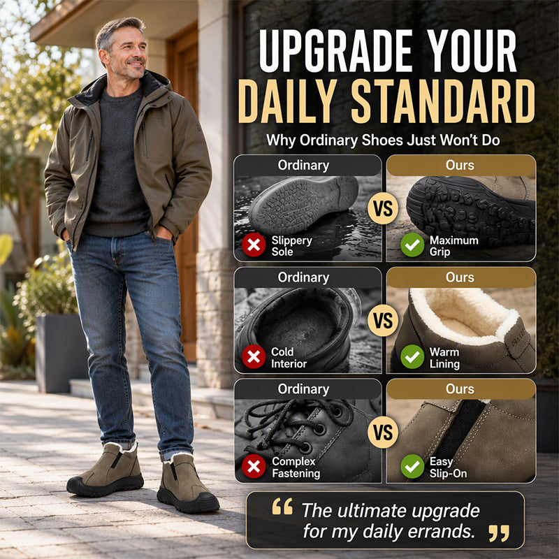 🔥 Men's Winter Plush-Lined Walking Shoes | Warm & Walkable – All-Day Comfort for Cold Days ✨👟