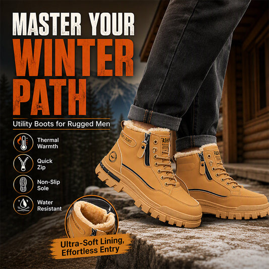 🥾 Men's Winter Non-Slip Warm Lined Boots | No slipping on ice, no freezing feet – Warm, grippy & secure for winter days ✨