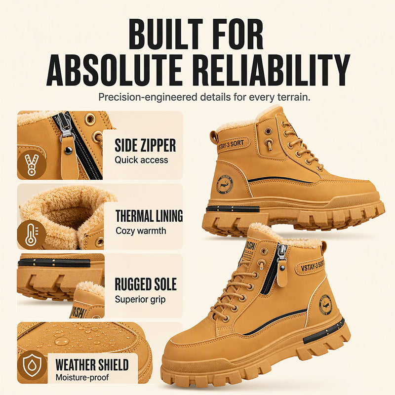 🥾 Men's Winter Non-Slip Warm Lined Boots | No slipping on ice, no freezing feet – Warm, grippy & secure for winter days ✨