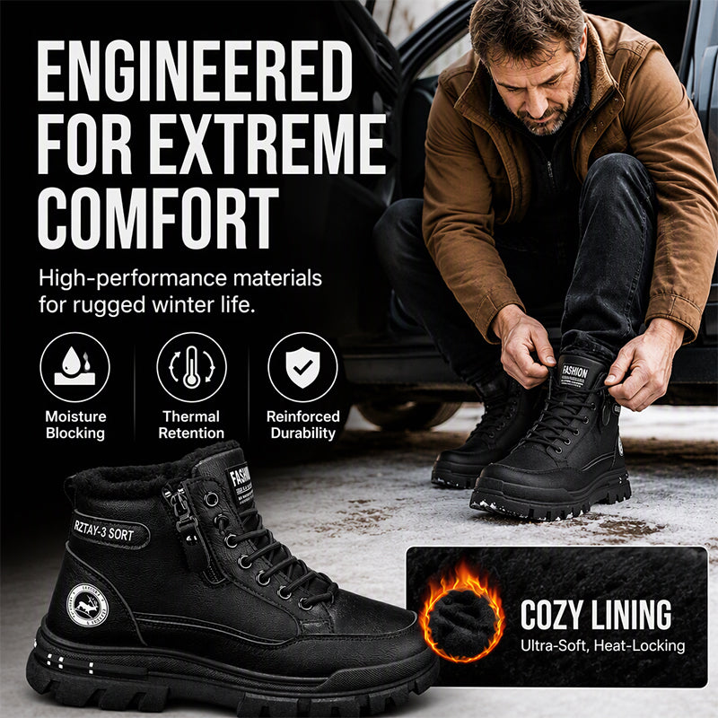 🥾 Men's Winter Non-Slip Warm Lined Boots | No slipping on ice, no freezing feet – Warm, grippy & secure for winter days ✨