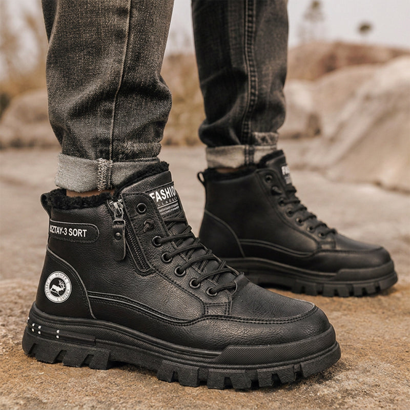 🥾 Men's Winter Non-Slip Warm Lined Boots | No slipping on ice, no freezing feet – Warm, grippy & secure for winter days ✨