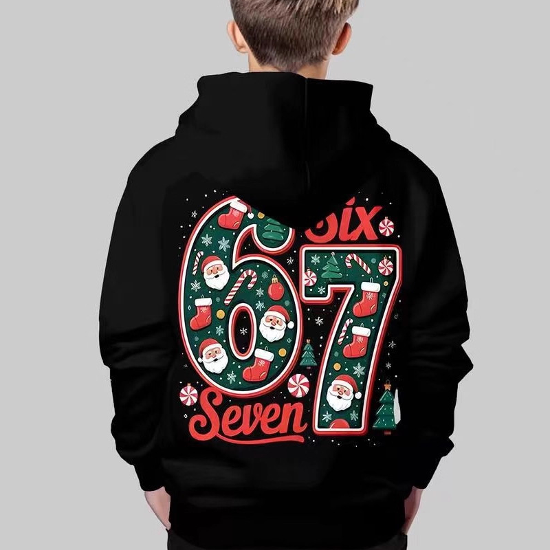 Kids' "67" Graphic Christmas Pullover Hoodies