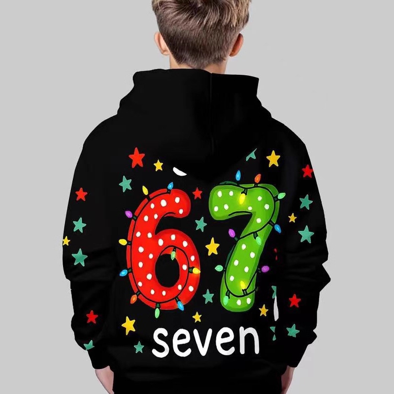 Kids' "67" Graphic Christmas Pullover Hoodies