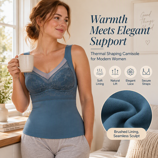 👙 Women's Slim Fit Thermal Camisole with Built-In Bra | No bulky layers, no uncomfortable bra wires – Slim, warm & seamless for chilly days ✨