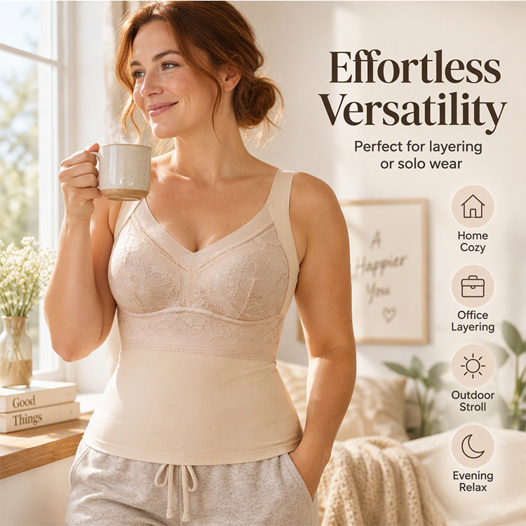 👙 Women's Slim Fit Thermal Camisole with Built-In Bra | No bulky layers, no uncomfortable bra wires – Slim, warm & seamless for chilly days ✨