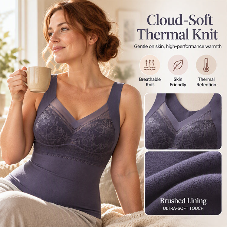 👙 Women's Slim Fit Thermal Camisole with Built-In Bra | No bulky layers, no uncomfortable bra wires – Slim, warm & seamless for chilly days ✨