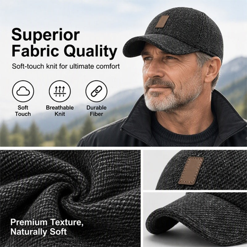 ❄️🧢 Men's Warm Baseball Cap with Ear Flaps | No Cold Ears in Winter, No Bulky Beanie Look – Warm Ear Flaps, Classic Cap Style & Everyday-Ready ✨