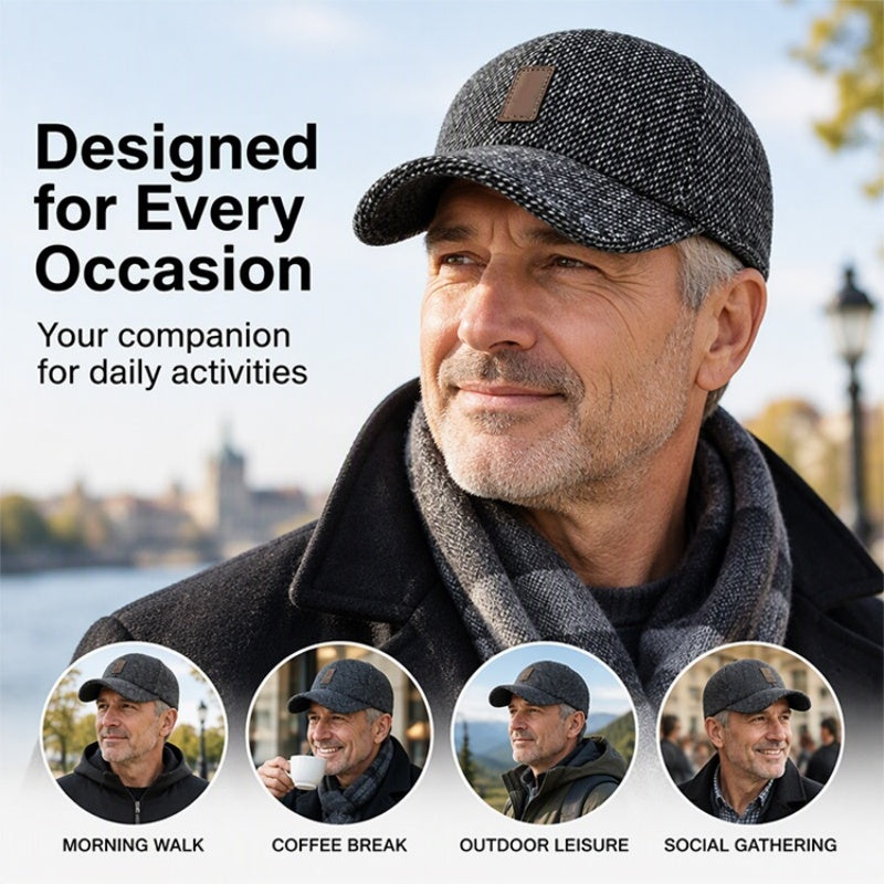 ❄️🧢 Men's Warm Baseball Cap with Ear Flaps | No Cold Ears in Winter, No Bulky Beanie Look – Warm Ear Flaps, Classic Cap Style & Everyday-Ready ✨