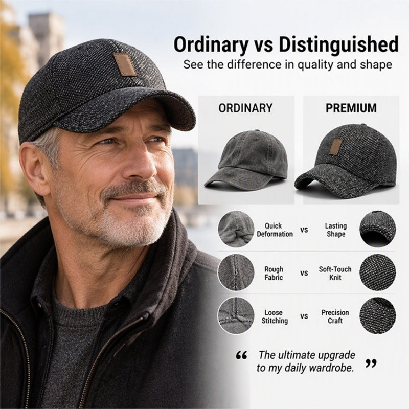 ❄️🧢 Men's Warm Baseball Cap with Ear Flaps | No Cold Ears in Winter, No Bulky Beanie Look – Warm Ear Flaps, Classic Cap Style & Everyday-Ready ✨